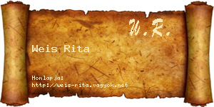 Weis Rita névjegykártya